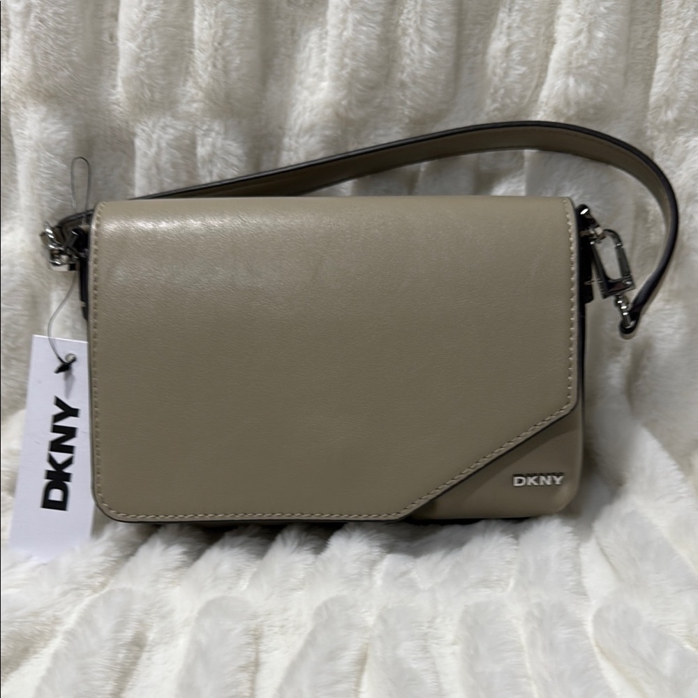 DKNY Tan Crossbody Bag with Adjustable Strap